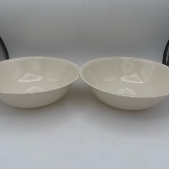 2 VTG Vegetable Serving Bowls Ivory Almond Plain Round Replacement Dishes - Picture 4 of 6